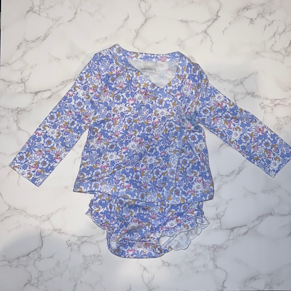 NWOT Baby Kimono 2pc floral set (9mo)